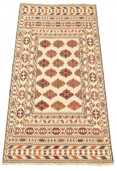 Turkish Shiravan SMK 4'6" x 5'9" Flat-Weave Wool Tapestry Kilim 