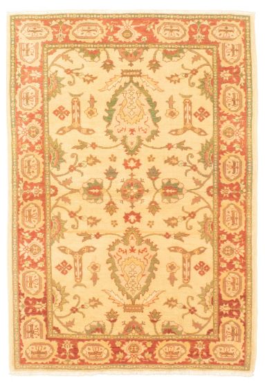 Pakistani Peshawar Oushak 4'5" x 6'7" Hand-knotted Wool Rug 