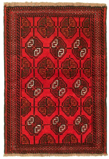 Afghan Akhjah 3'5" x 5'4" Hand-knotted Wool Rug 