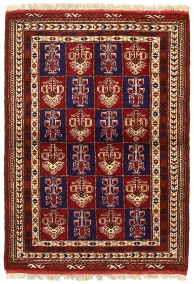 Turkmenistan Turkman 4'2" x 6'0" Hand-knotted Wool Rug 