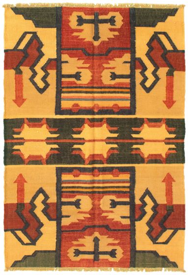 Turkish Sundance 4'0" x 6'1" Flat-Weave Wool Kilim 