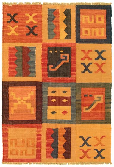 Turkish Sundance 4'2" x 6'2" Flat-Weave Wool Kilim 