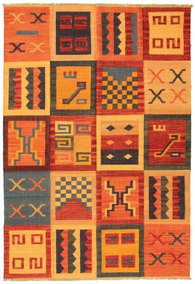 Turkish Sundance 6'2" x 9'1" Flat-Weave Wool Kilim 