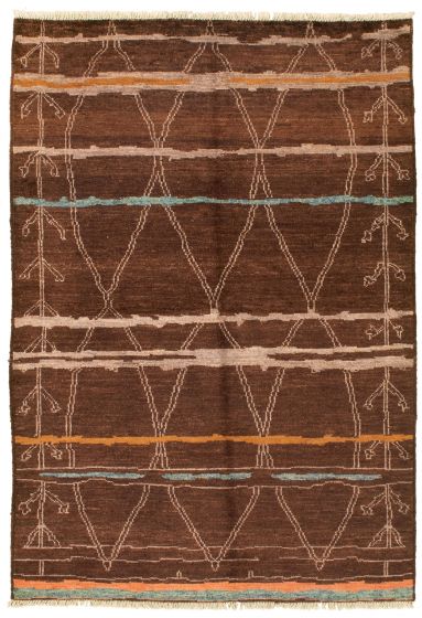 Indian Tangier 5'6" x 8'1" Hand-knotted Wool Rug 