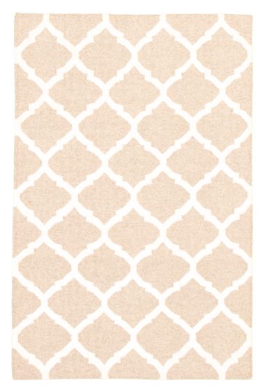 Indian Marrakech 4'1" x 5'11" Flat-Weave Wool Kilim 