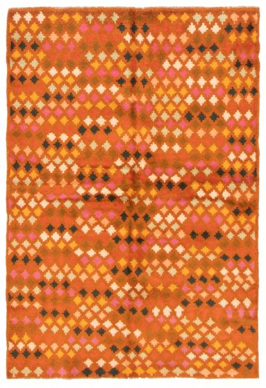 Afghan Baluch 3'10" x 5'10" Hand-knotted Wool Coral Rug