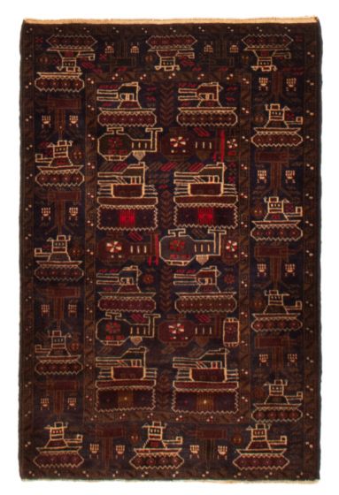 Afghan Rare War 2'10" x 4'6" Hand-knotted Wool Rug 