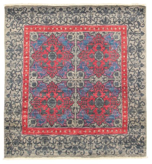 Pakistani Lahore Finest Collection 5'1" x 5'3" Hand-knotted Wool Rug 