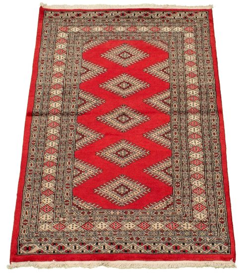 Pakistani Finest Peshawar Bokhara 3'0" x 4'10" Hand-knotted Wool Rug 