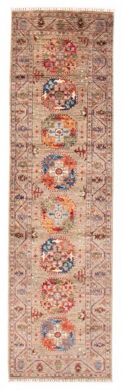 Pakistani Modern Ersari 2'9" x 9'4" Hand-knotted Wool Rug 