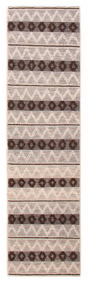 Indian Sienna 2'8" x 10'0" Braid weave Wool Rug 