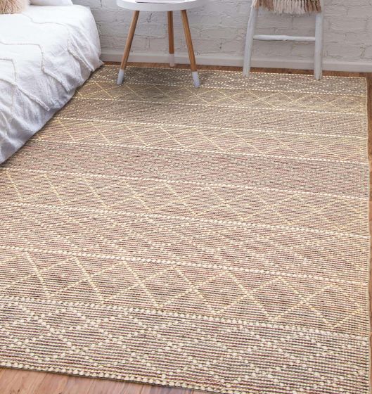 Indian Sienna 5'0" x 7'10" Braid weave Wool Rug 