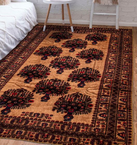 Afghan Teimani 6'6" x 9'6" Hand-knotted Wool Rug 