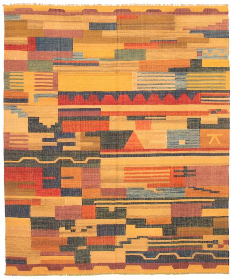 Turkish Sundance 9'6" x 11'1" Flat-Weave Wool Kilim 
