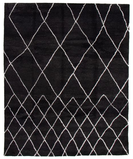 Indian Tangier 8'3" x 10'0" Hand-knotted Wool Black Rug