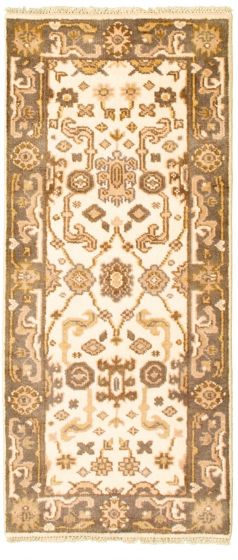 Indian Royal Oushak 2'6" x 6'0" Hand-knotted Wool Rug 