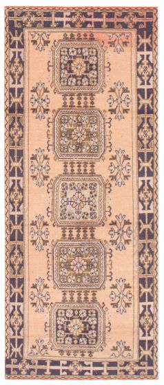 Turkish Melis Vintage 4'4" x 10'11" Hand-knotted Wool Rug 