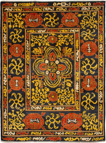 Indian Shalimar 9'2" x 12'2" Hand-knotted Wool Rug 