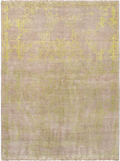 Indian Jules Oushak 7'3" x 9'9" Hand-knotted Silk Rug 