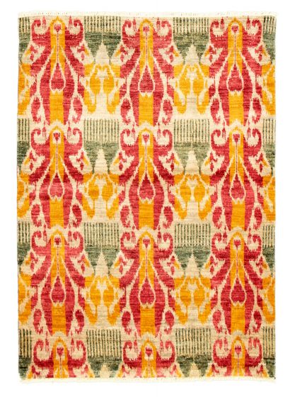 Pakistani Peshawar Ziegler 4'1" x 6'0" Hand-knotted Wool Rug 