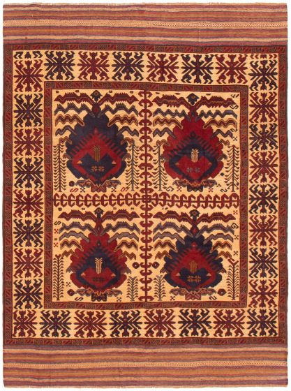 Afghan Tajik Caucasian 6'3" x 8'6" Hand-knotted Wool Rug 