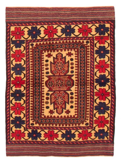 Afghan Tajik Caucasian 4'3" x 5'10" Hand-knotted Wool Rug 