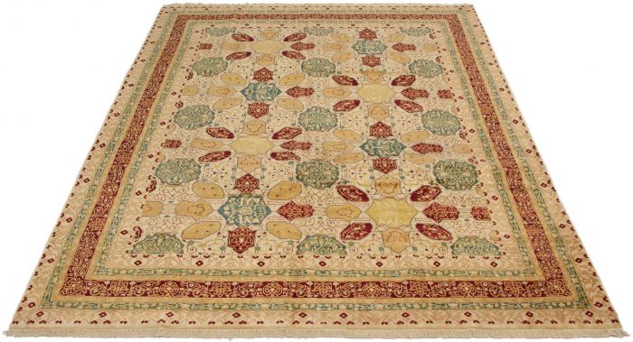 Pakistani Pako Persian 18/20 8'2" x 10'10" Hand-knotted Wool Ivory Rug