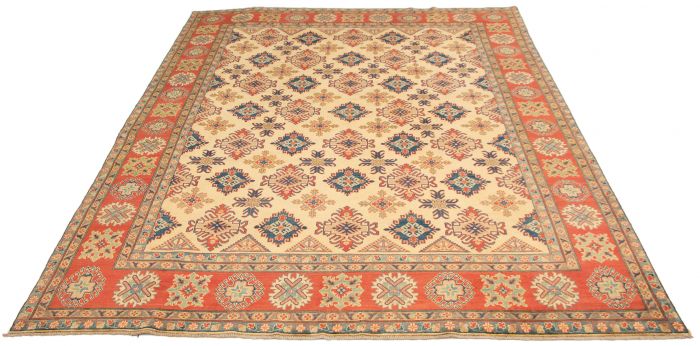 Afghan Finest Gazni 9'8" x 12'5" Hand-knotted Wool Cream Rug