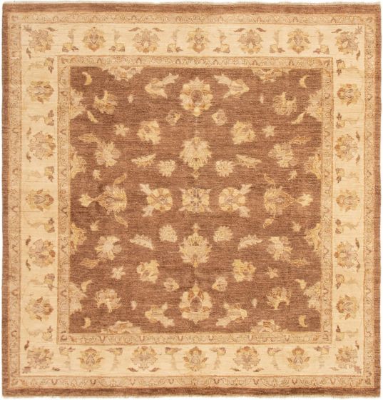 Indian Chobi Twisted 8'0" x 8'1" Hand-knotted Wool Rug 