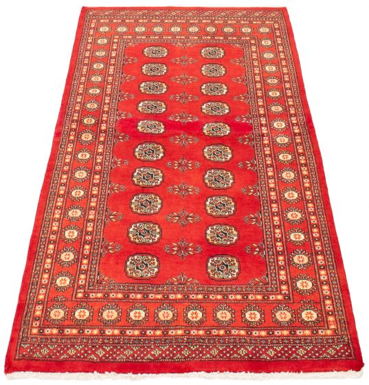 Pakistani Finest Peshawar Bokhara 4'2" x 6'0" Hand-knotted Wool Rug 