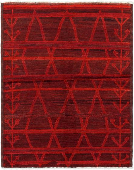 Indian Vibrance 4'2" x 5'10" Hand-knotted Wool Rug 