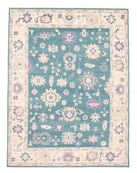 Pakistani Modern Oushak 9'1" x 12'1" Hand-knotted Wool Rug 