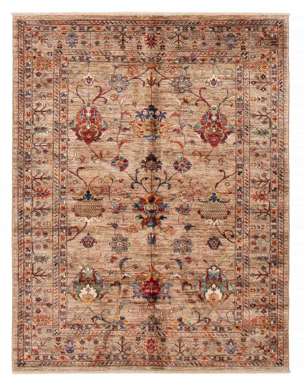 Pakistani Modern Ersari 5'1" x 6'7" Hand-knotted Wool Rug 