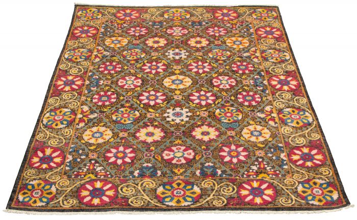 Pakistani Lahore Finest Collection 5'10" x 8'9" Hand-knotted Wool Rug 