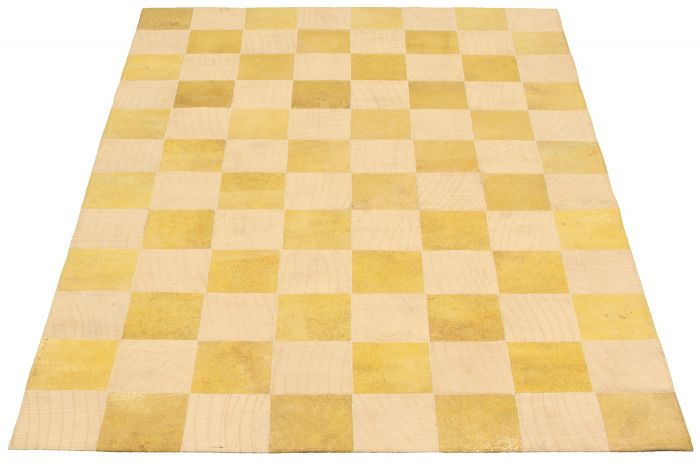 Argentina Cowhide Patchwork 5'0" x 7'10" Handmade Leather Rug 