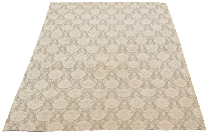 Indian Collage 4'7" x 6'5" Handmade Chenille Rug 