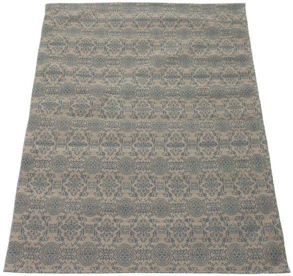 Indian Collage 4'9" x 6'9" Handmade Chenille Rug 