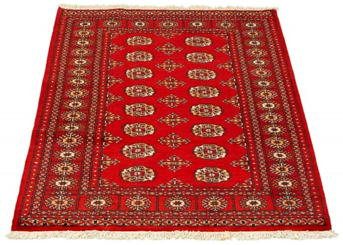 Pakistani Finest Peshawar Bokhara 4'0" x 6'2" Hand-knotted Wool Rug 