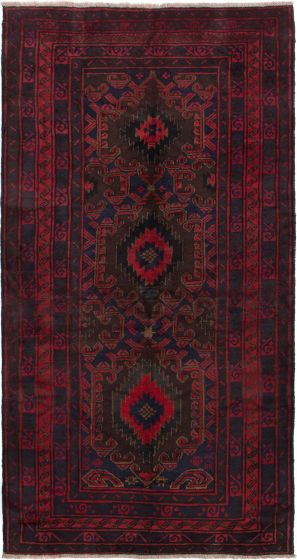 Afghan Rizbaft 3'10" x 7'5" Hand-knotted Wool Rug 