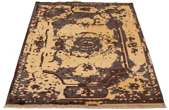 Indian Finest Oushak 5'6" x 7'7" Hand-knotted Wool Rug 