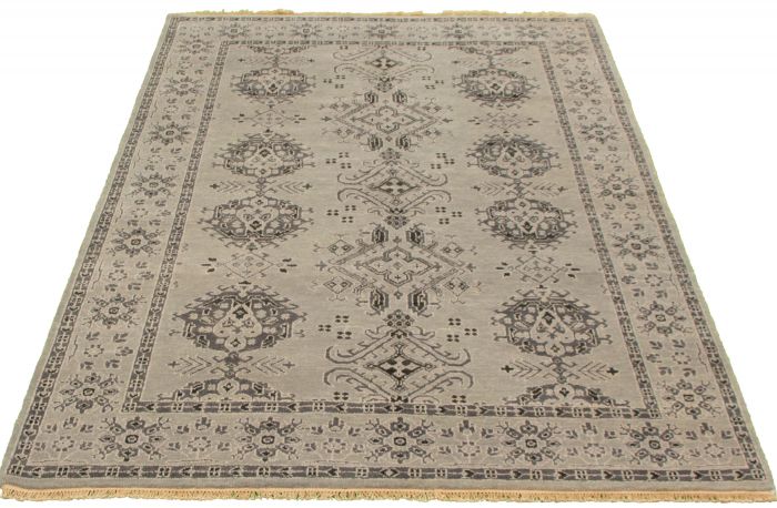 Indian Jamshidpour 6'0" x 9'0" Hand-knotted Wool Rug 