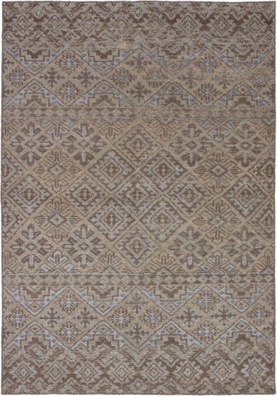 Indian La Seda 5'2" x 7'6" Hand-knotted Wool & Silk Rug 