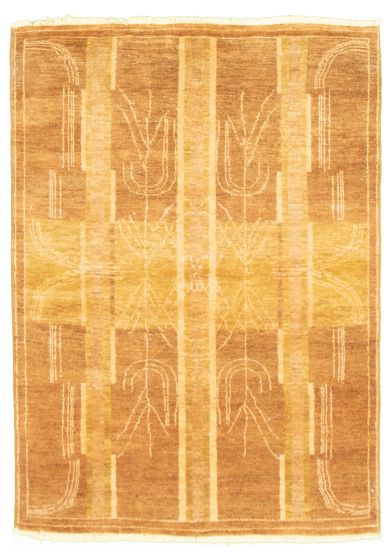 Pakistani Peshawar Ziegler 4'0" x 5'8" Hand-knotted Wool Rug 