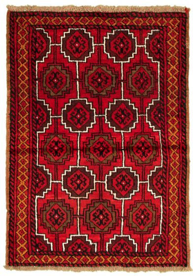 Afghan Akhjah 3'5" x 4'11" Hand-knotted Wool Rug 
