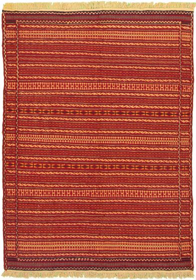 Turkish Ottoman Kashkoli 4'9" x 6'7" Flat-Weave Wool Tapestry Kilim 