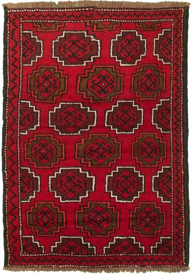 Afghan Akhjah 3'6" x 5'2" Hand-knotted Wool Rug 