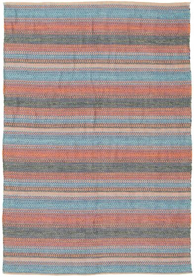 Turkish Bold and Colorful 5'0" x 7'10" Flat-Weave Wool Kilim 