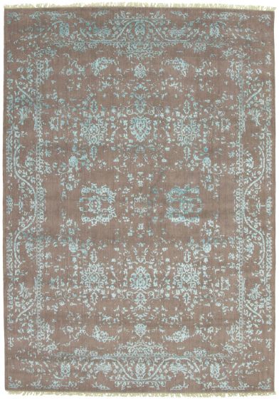 Indian La Seda 6'5" x 9'4" Hand-knotted Silk, Wool Rug 