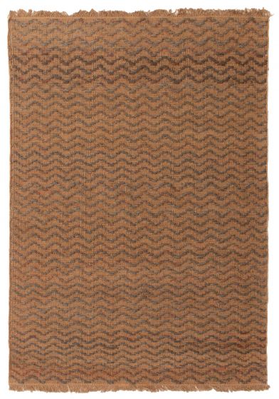 Indian Palas Denizli 5'4" x 7'8" Flat-Weave Jute Kilim 