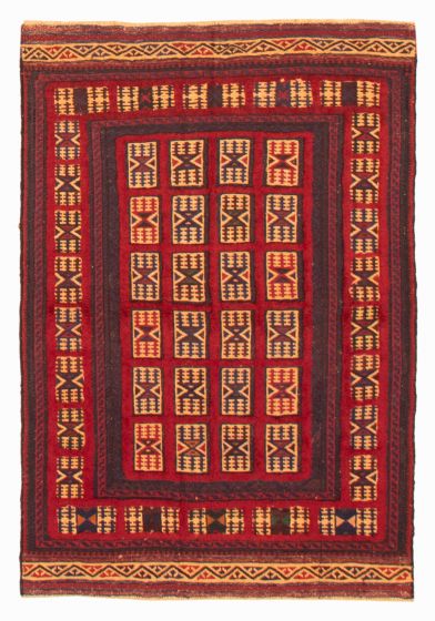 Afghan Tajik Caucasian 3'11" x 5'9" Hand-knotted Wool Dark Navy Rug